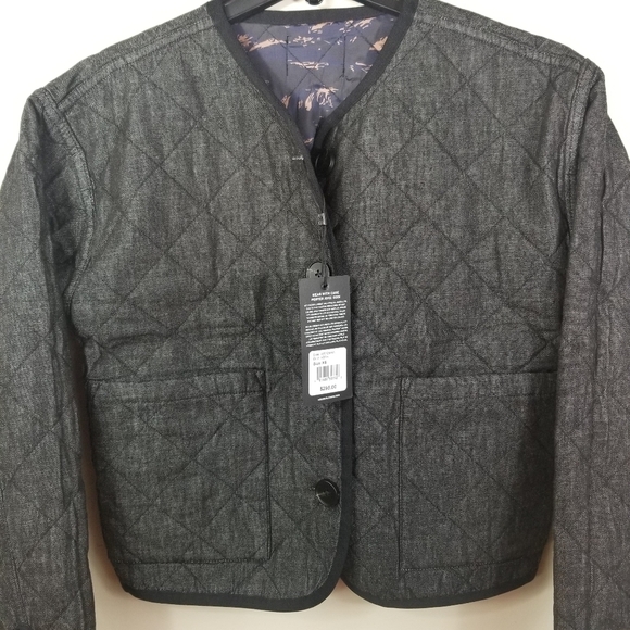 HUDSON LOS ANGELES Reversible Black/Brown Quilted Barn Jacket - Picture 10 of 12